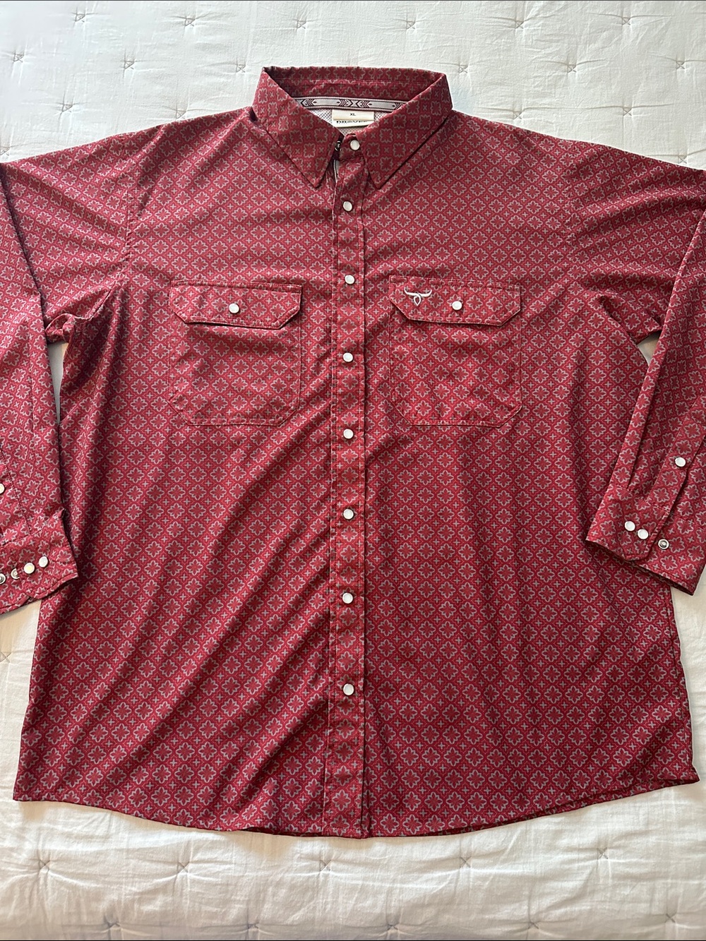 Drover Men's Patterned Western style Button-Down Shirt